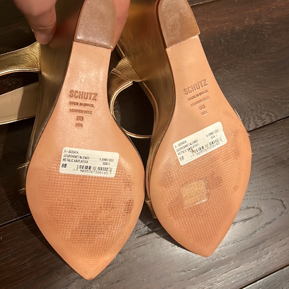 NWT Schutz Soraya Metallic Wedge - Picture 5 of 5